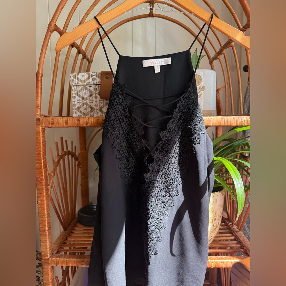 Wayf Black Lace Detail Camisole